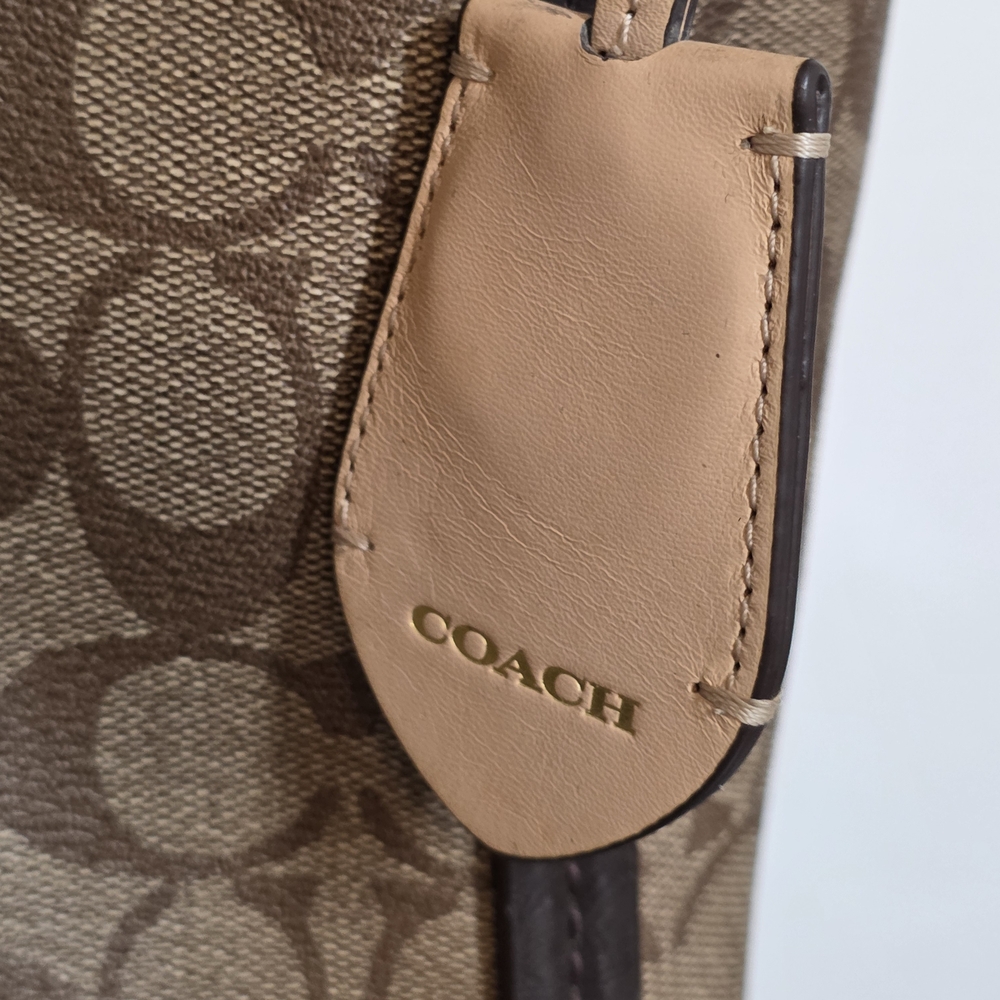 Coach Tan and Brown Signature Tote - Picture 3 of 8